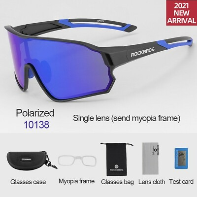 #ad ROCKBROS Cycling Full Frame Polarized Sunglasses UV400 Outdoor Sports Goggles