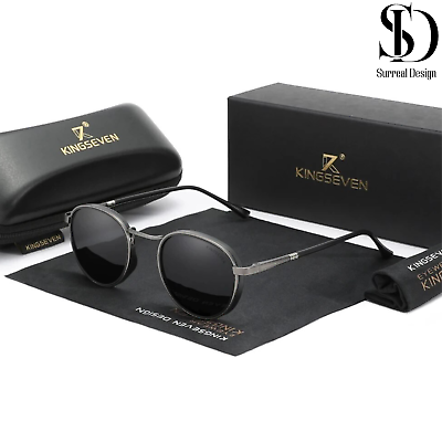 #ad Polarized Round Sunglasses Mens Women Vintage Style Eyewear UV400 Mirror Lens