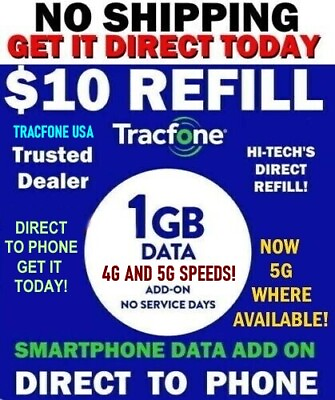 #ad $10 TRACFONE SMARTPHONE REFILL⭐ 1GB DATA FAST AND DIRECT ⚡ GET IT TODAY