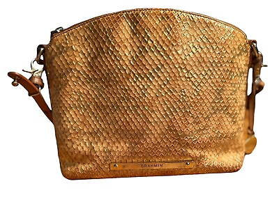 #ad Brahmin Snakeskin Leather Handbag Worn Pre Owned Condition $37.00