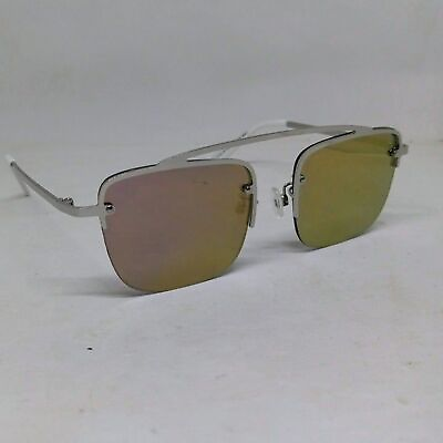 #ad AJ Morgan Slice Aviator Sunglasses Gunmetal White Mirrored Lenses UV Protection