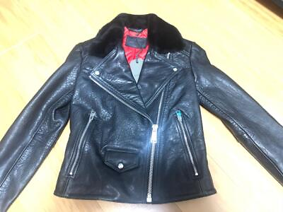 #ad ALL SAINTS Ladies Leather Riders Jacket Cowhide fur Woman#x27;s outer black