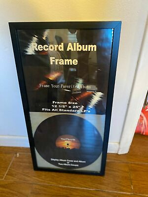 #ad LP DUO DISPLAY FRAME Fits 12quot; Record Cover and Vinyl 33 rpm BLACK