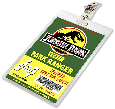 #ad Jurassic Park World Dinosaur Ranger ID Badge Name Tag Card Costume Cosplay Prop