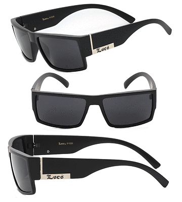 #ad Locs Mens UV400 Sunglasses Gangster Sports Matte Black LC78