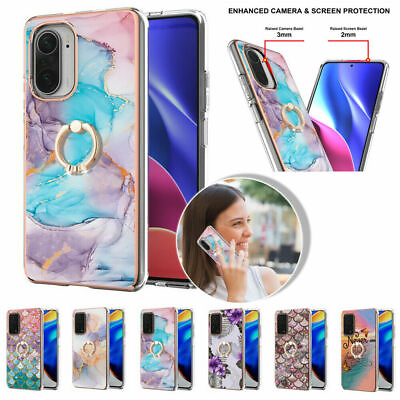 #ad Luxury Scales Marble Ring Stand Phone Case For Xiaomi Redmi Note 9 10 Pro K40 9S