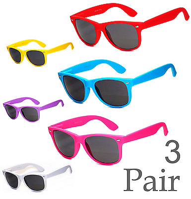 #ad 3 Pair Retro Square Frame Men Women Matte Colorful Frame Sunglasses Spring Hinge