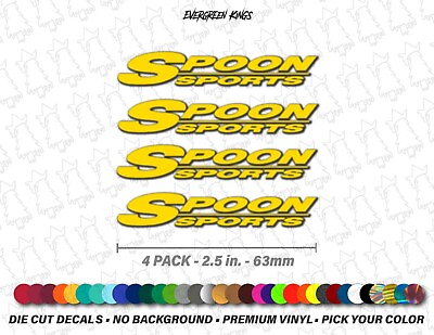 #ad x4 Spoon Sports Wheel Rim Stickers Slipstream Rota JDM Restoration Decal Kit