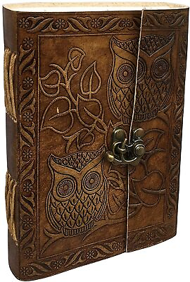 #ad Handmade Embossed Owl Leather Unlined Journal 5 Pcs Per Lot 5quot;x7quot;