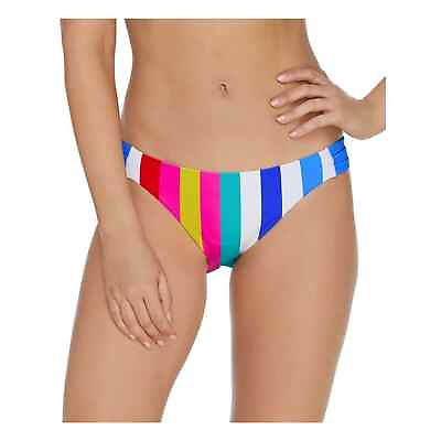 #ad RAISINS Juniors Multi Color Stripe Triple Strap Coast To Coast Bikini Bottom L
