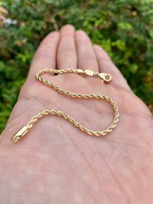 #ad 18K Gold Filled Rope Link Bracelet 7quot; For Women Rope Link Imported From Brazil.