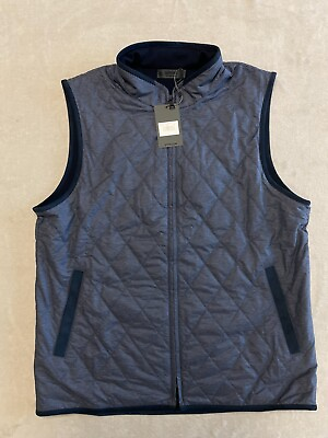 #ad NWT G FORE Quilted Wool Lined Golf Vest Twilight Blue Mens Size Large $255