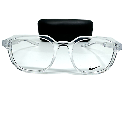 #ad NIKE New 7303 900 Clear Eyeglasses Full Rim Square 52 19 140 w Nike Case H9577