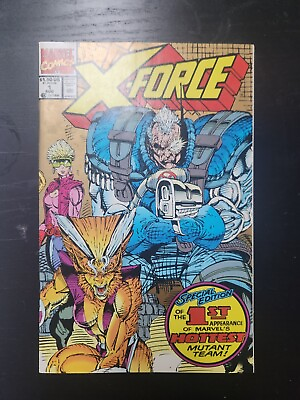 #ad X FORCE #1 MARVEL COMICS 1991 2ND PRINT GOLD COVER CABLE