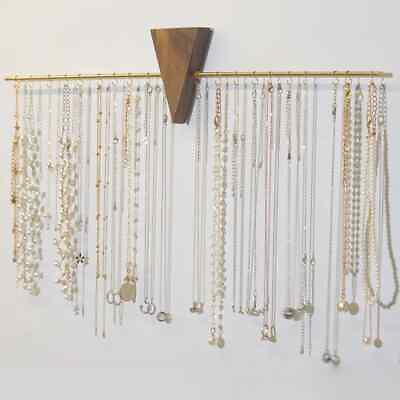 #ad Wooden Necklace Bracelet Showcase Jewelry Hanging Display Organizer Holder Rack