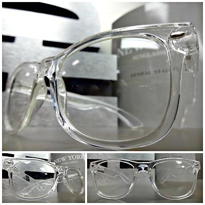 #ad Men#x27;s Women VINTAGE RETRO Style Clear Lens EYE GLASSES TRANSPARENT CRYSTAL FRAME