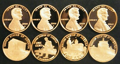#ad 2009 S Lincoln Penny Set Gem Proof 4 coin Set from the Mint No box COA or case