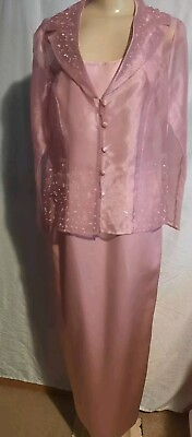 #ad Women#x27;s Formal Dress W Sheer Jacket Set J.R. Nites by Caliendo Size 12P Pink