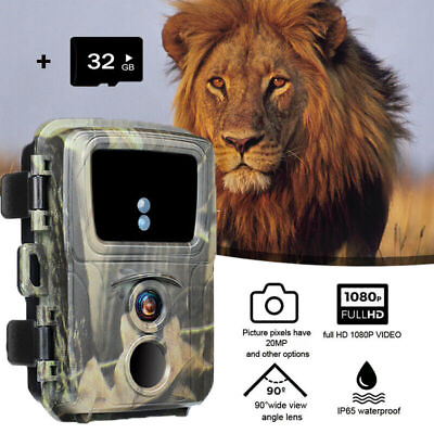 #ad 24MP 1080P Trail Hunting Camera Outdoor Wildlife Night Vision Trap Game32G Card