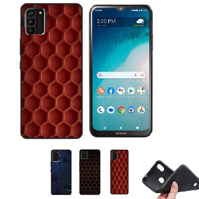 #ad Phone Case for Nokia C300 N155DL Flexible TPU Gel Honeycomb Design Cover