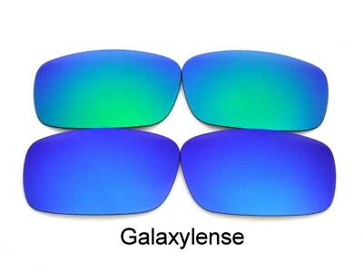 #ad Galaxy Lenses For Oakley Racing Jacket Jawbone Non Vented Blueamp;Green Polarized