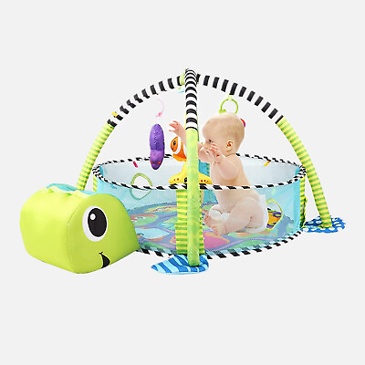 #ad COLOR TREE Baby Gym Play Mat Playpen Fence Infant Toddler Activity Center w Ball