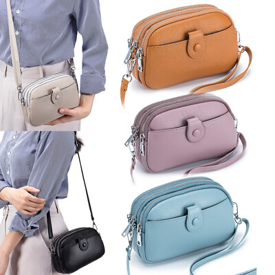 #ad Women Leather Shoulder Crossbody Bags Large Capacity Handbags Small Square Purse