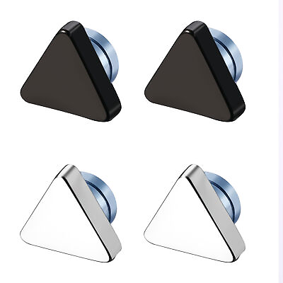 #ad 4Pcs Punk Stainless Steel Triangle Magnetic Stud Earrings Men Women Non Piercing