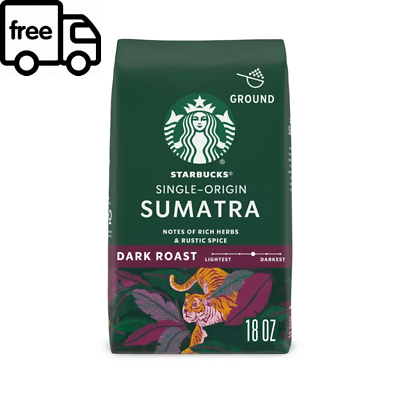 #ad Starbucks Arabica Beans Sumatra Dark Roast Ground Coffee 18 oz