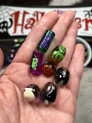 #ad Halloween Mix Witches Purple Mix Cat Hand Painted Beads DIY Jewelry 20 pcs