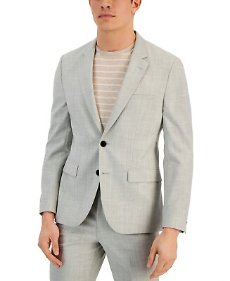 #ad HUGO Mens Modern Fit Superflex Suit Light Grey 44R
