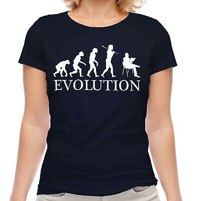 #ad READING EVOLUTION LADIES T SHIRT TEE TOP GIFT GLASSES LAMP GBP 9.95