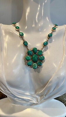 #ad Native Sterling Silver Turquoise Necklace