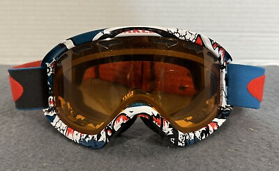 #ad Oakley O2 XS Shady Trees Snow Board Ski Goggles Youth Red Blue with Persimmon