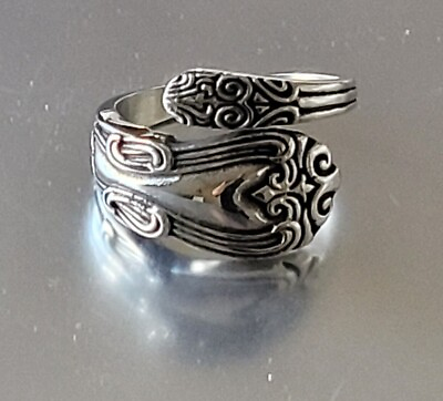 #ad Victorian Classic Spoon Ring Classic Stainless Steel Band Ring