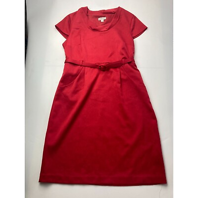#ad Merona Women#x27;s 12 Red Cap Sleeve Midi Dress