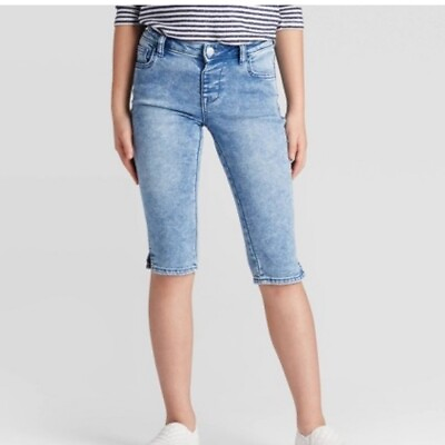 #ad Cat amp; jack girls’ jeans Capri medium blue super stretch adjustable waist