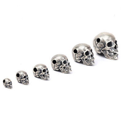 #ad 1 PC 925 Sterling Silver Skull Skeleton Biker Charm Pendant Men Women Jewelry