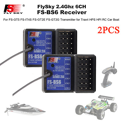 #ad FlySky FS BS6 Receivers 2.4G 6CH for FS GT5 IT4S GT2E GT2G Transmitter 2PCS D2C9