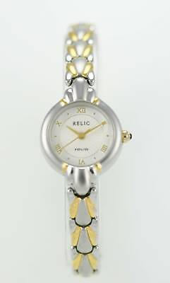 #ad Relic Womens Watch Stainless Silver Gold Steel Water Resistant White Batt Quartz
