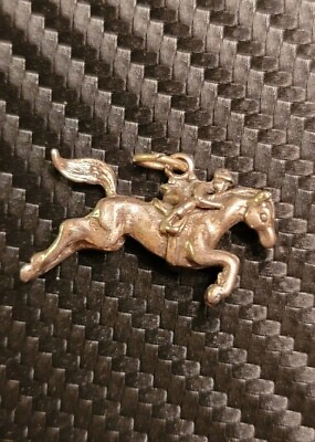 #ad Vintage .925 Silver Celtic Rider Pendant