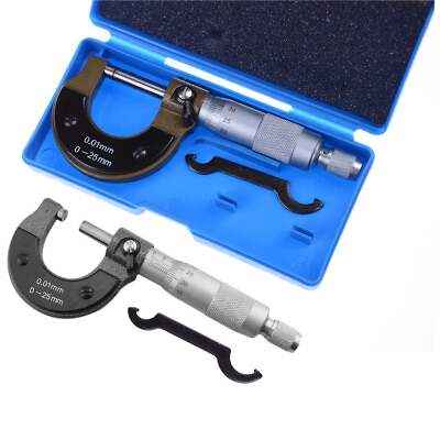 #ad 0 25mm 0.01mm Gauge Outside Metric Micrometer Tool With Metal Caliper Tool I ❤TH