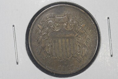 #ad 1867 Two Cent Piece VF XF