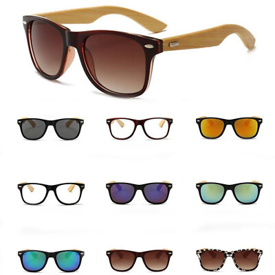 #ad Mens Womens Bamboo Sunglasses Polarized Wooden Wood Retro Vintage Summer Glasses $5.18
