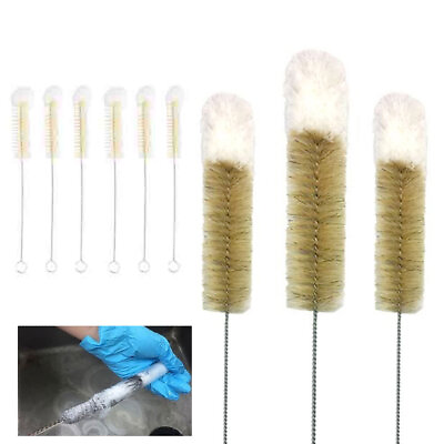 #ad 6 Bottle Cleaner Brush Cotton Soft Tip Prevent Scratches Small Long Brush Glass