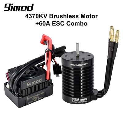 #ad 9imod F540 V2 4370KV Brushless Sensorless Motor 3.175mm60A ESC For 1 10 RC Car
