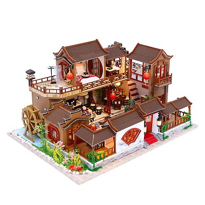 #ad Cool Beans Boutique Miniature DIY Dollhouse Kit Wooden Chinese Ancient Mansio...
