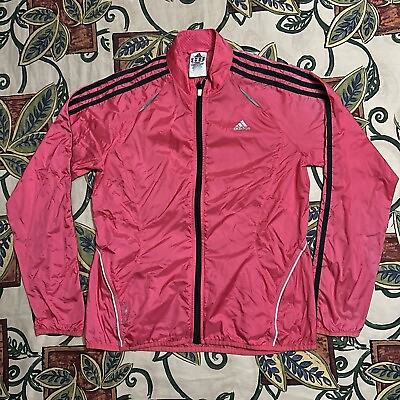 #ad Adidas Ripstop Light Zip Up Jacket Women’s Sz. M Medium Pink See Description