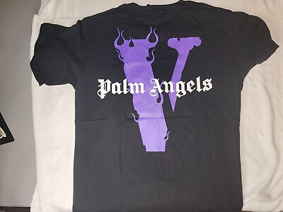 #ad Vlone x Palm Angels Purple amp; Black T shirt Mens Size L VLONE SHIRT