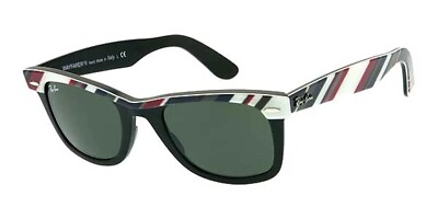 #ad Ray Ban Sunglasses WAYFARER II RB 2143 Black w. multi color on top bar and arm